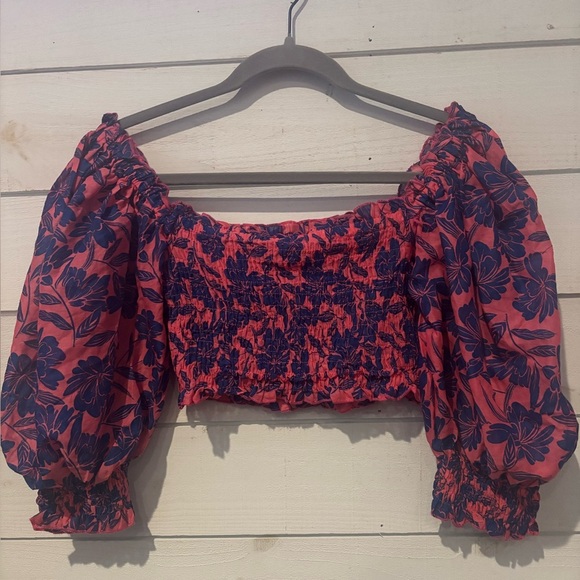 Lu Bella Vibrant Pink and Blue Crop Top with Chic Design - Picture 1 of 13